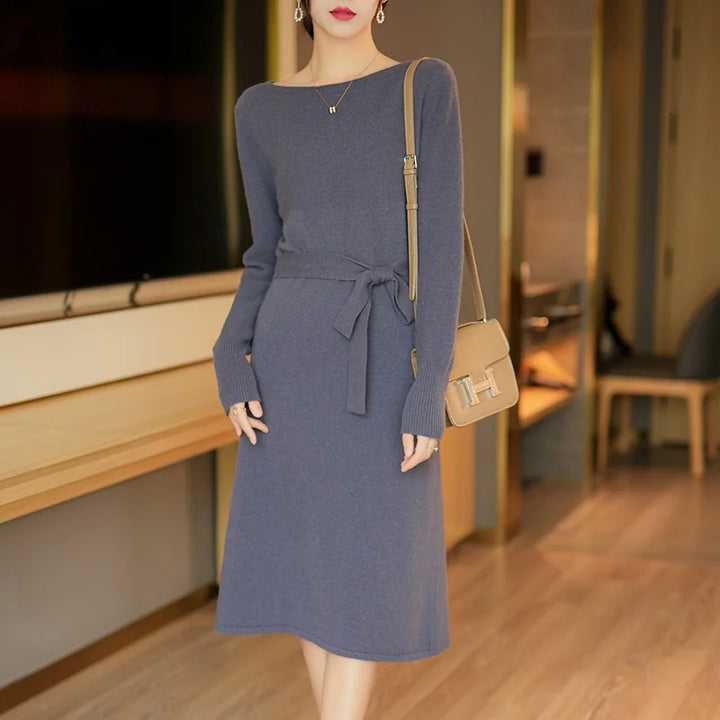  Elegant Merino Wool Knit Dress