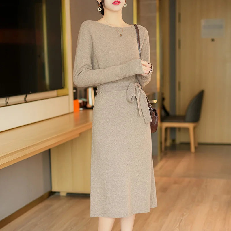  Elegant Merino Wool Knit Dress
