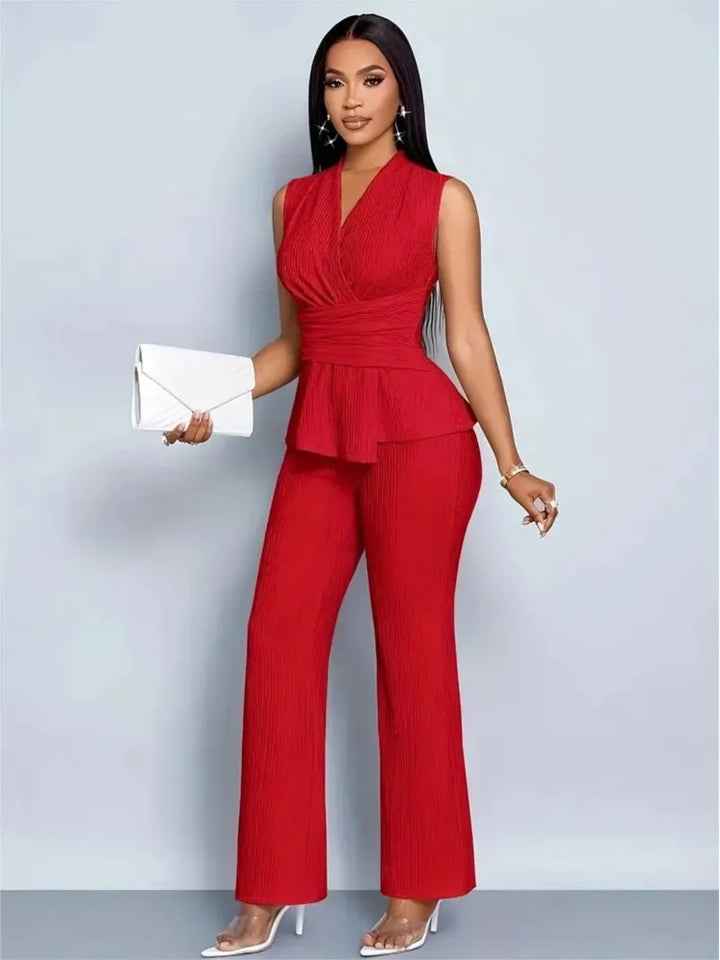 Elegant Peplum Trouser Co-Ord Set