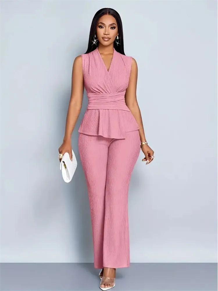 Elegant Peplum Trouser Co-Ord Set