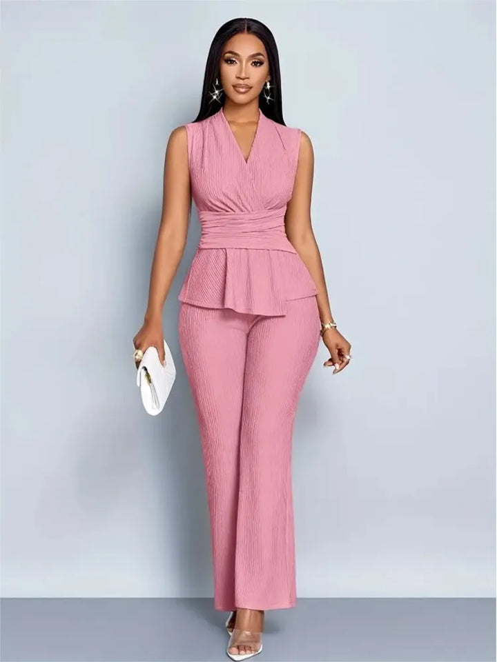 Elegant Peplum Trouser Co-Ord Set