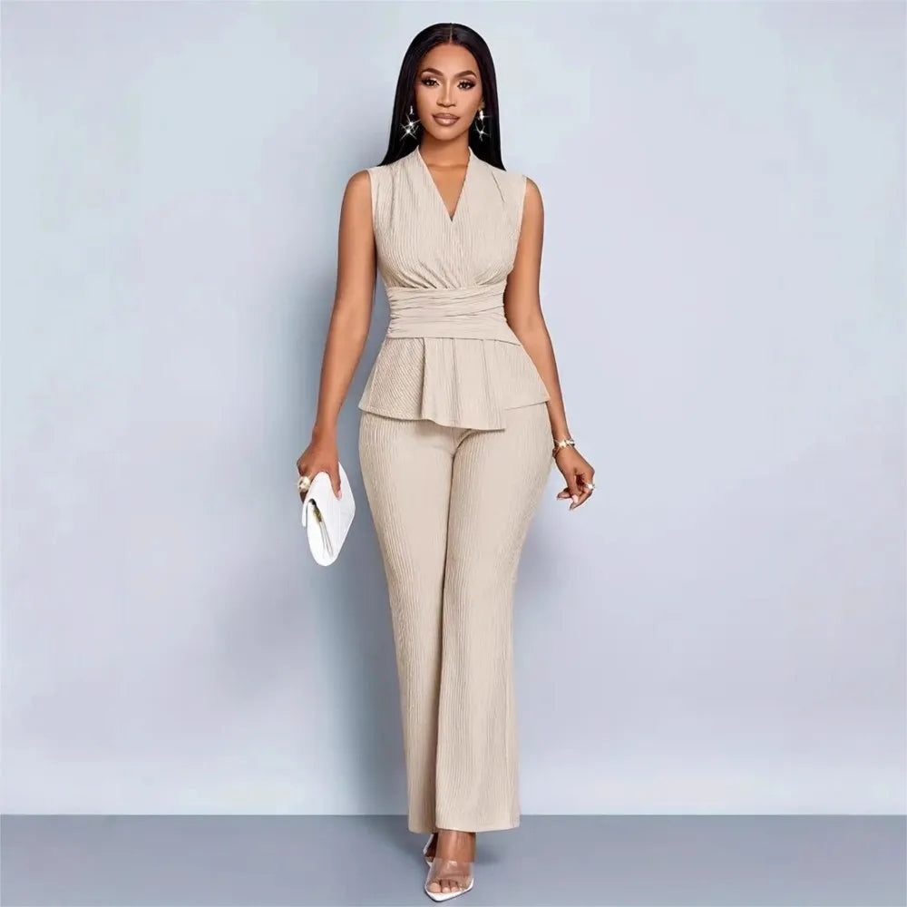 Elegant Peplum Trouser Co-Ord Set