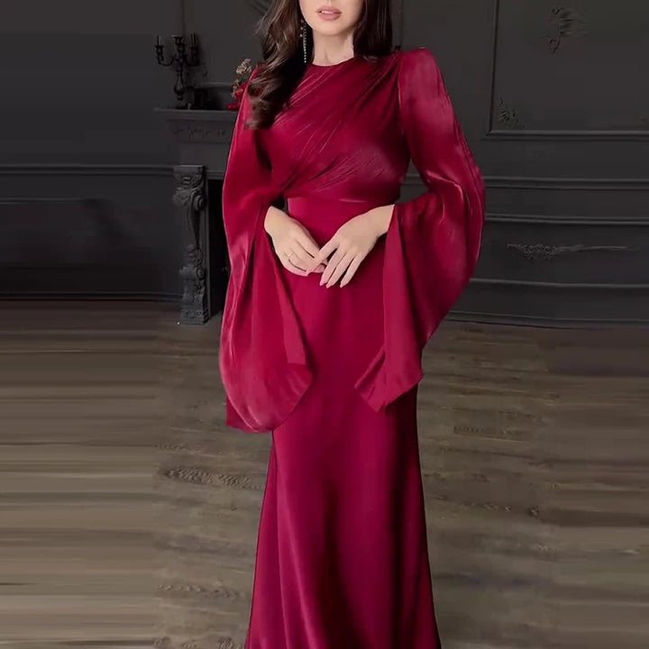Elegant Satin High Waist Maxi Dress