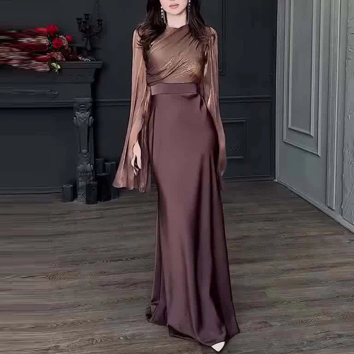 Elegant Satin High Waist Maxi Dress