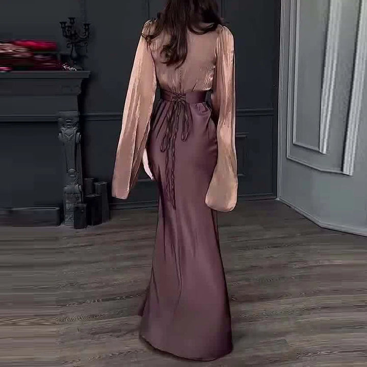 Elegant Satin High Waist Maxi Dress