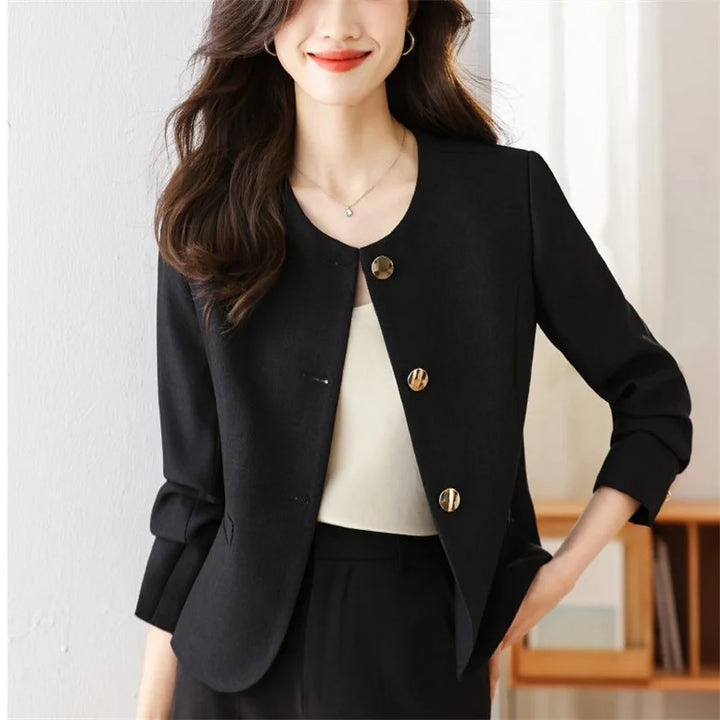 Elegant Tailored Cropped Blazer Jacket