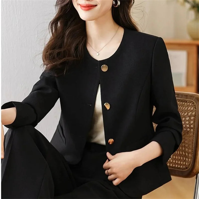 Elegant Tailored Cropped Blazer Jacket