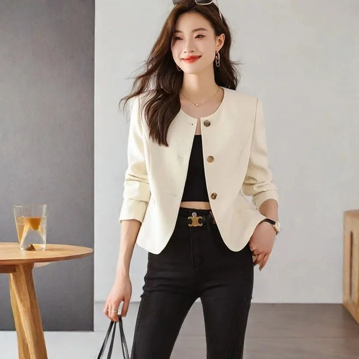 Elegant Tailored Cropped Blazer Jacket