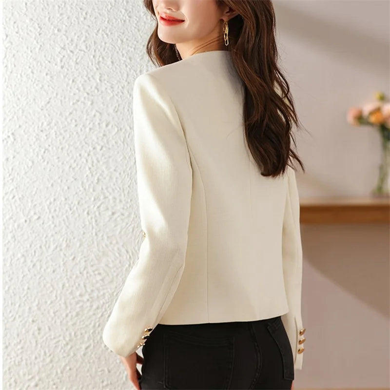Elegant Tailored Cropped Blazer Jacket