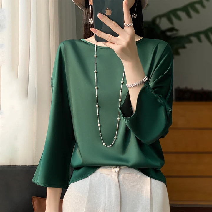 Elegant Three-Quarter Sleeve Blouse