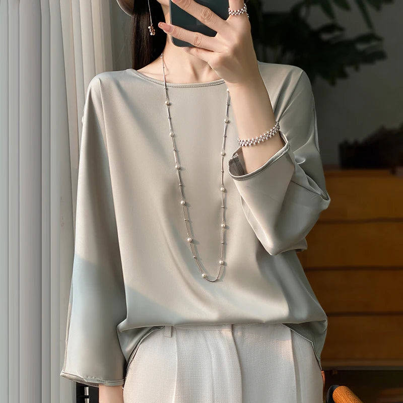 Elegant Three-Quarter Sleeve Blouse