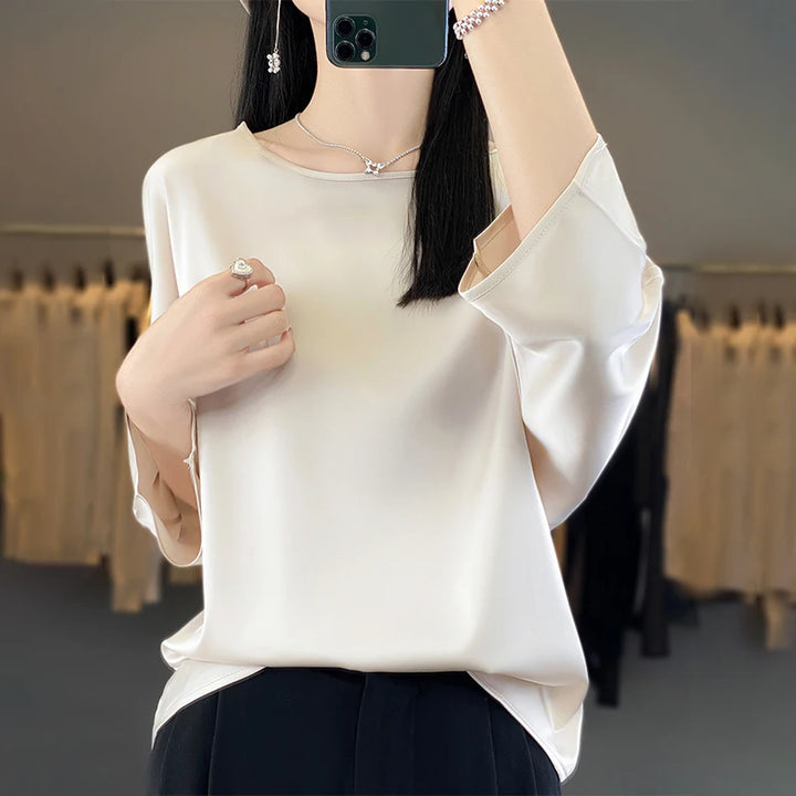 Elegant Three-Quarter Sleeve Blouse