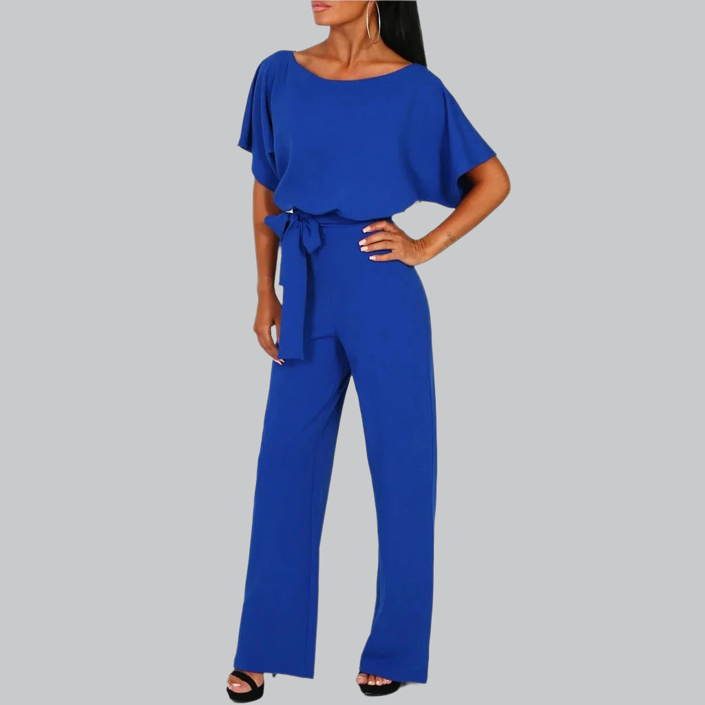 Women's Elegant Tie-Belt Jumpsuit