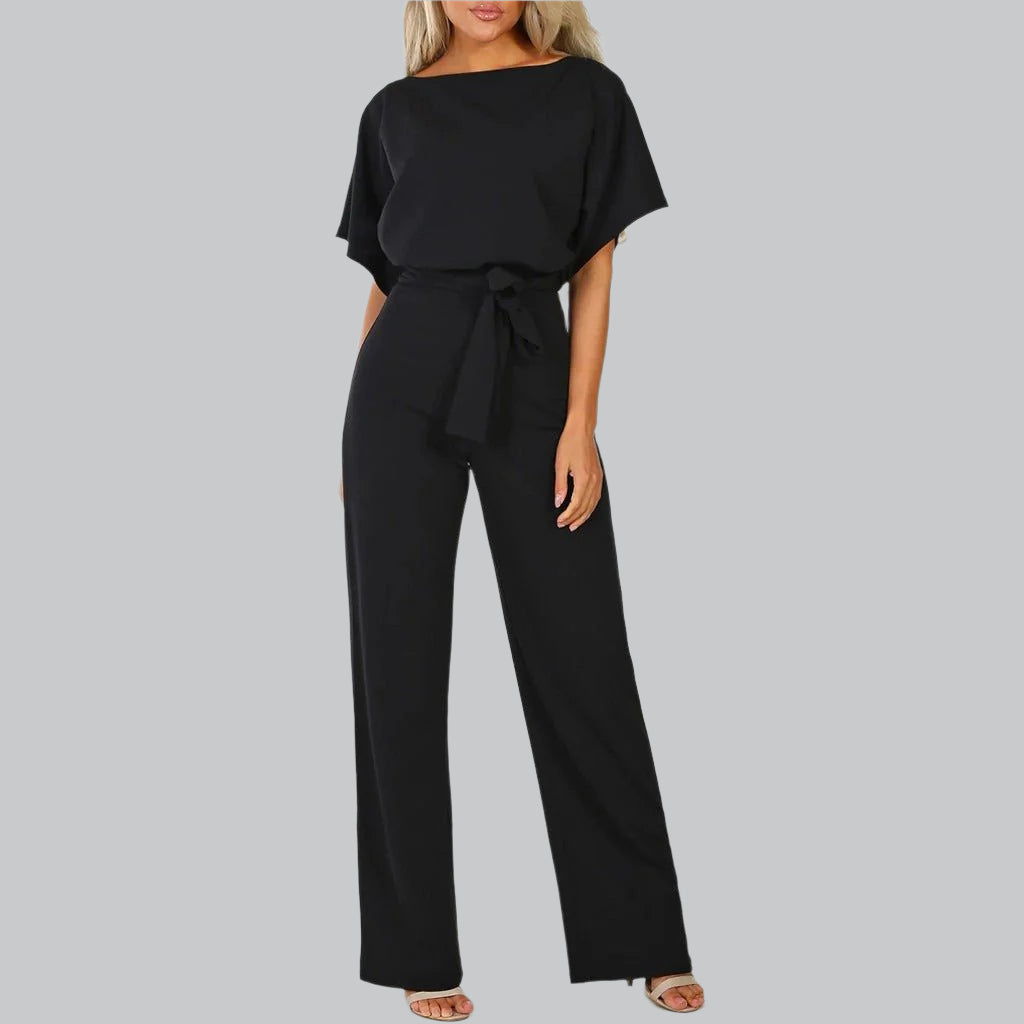 Women's Elegant Tie-Belt Jumpsuit