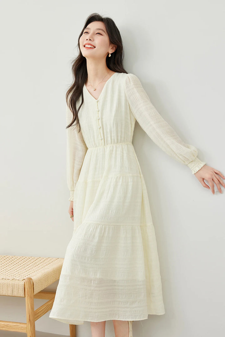 Elegant V-Neck Tiered Evening Dress