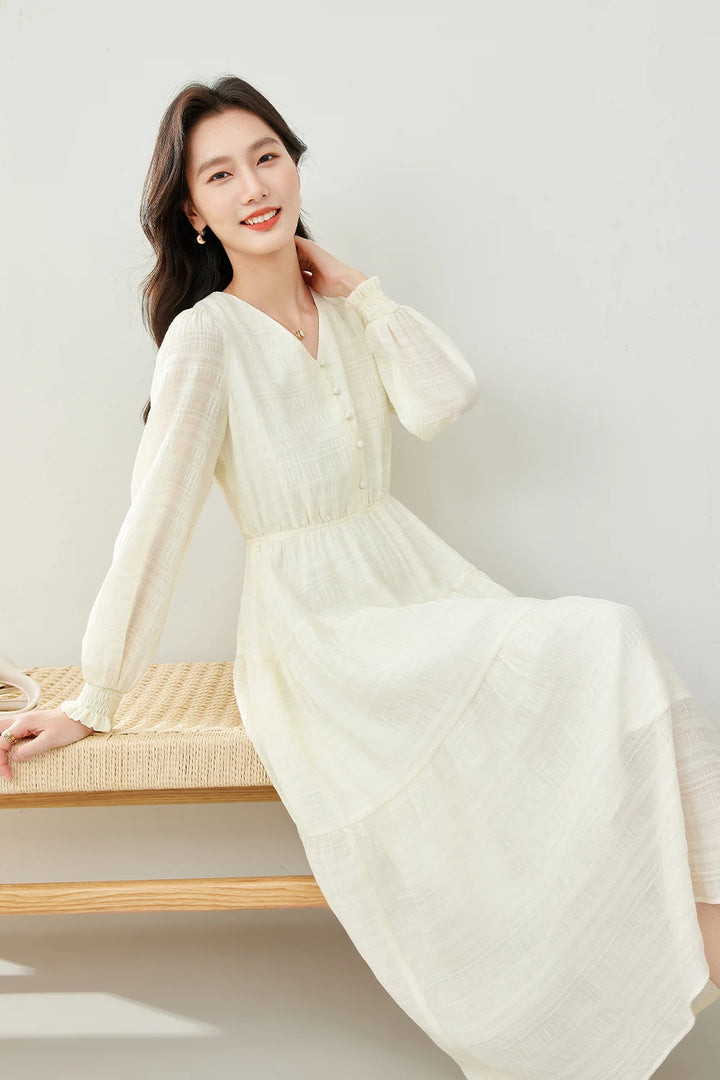 Elegant V-Neck Tiered Evening Dress