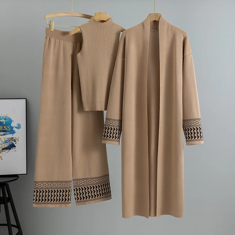 Fashionable Three Piece Knitted Lounge Set