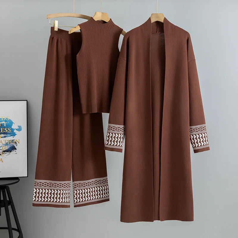 Fashionable Three Piece Knitted Lounge Set