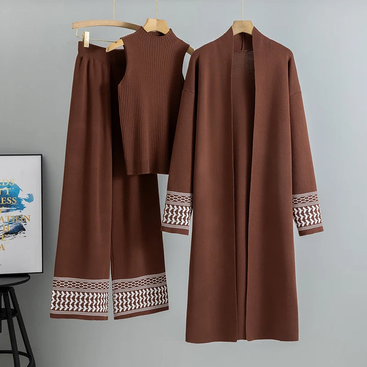 Fashionable Three Piece Knitted Lounge Set