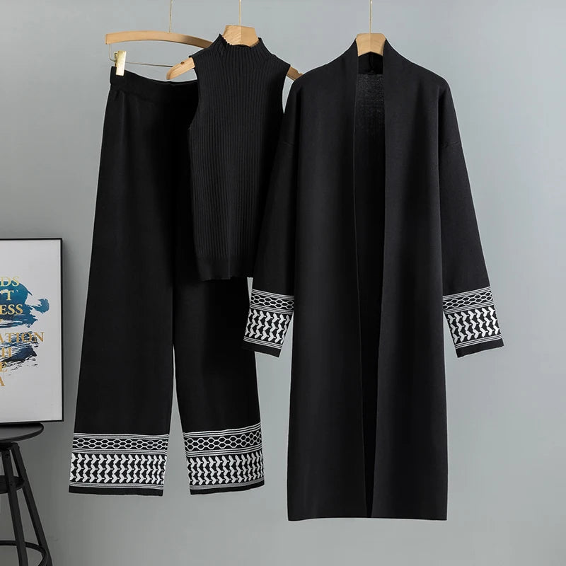Fashionable Three Piece Knitted Lounge Set
