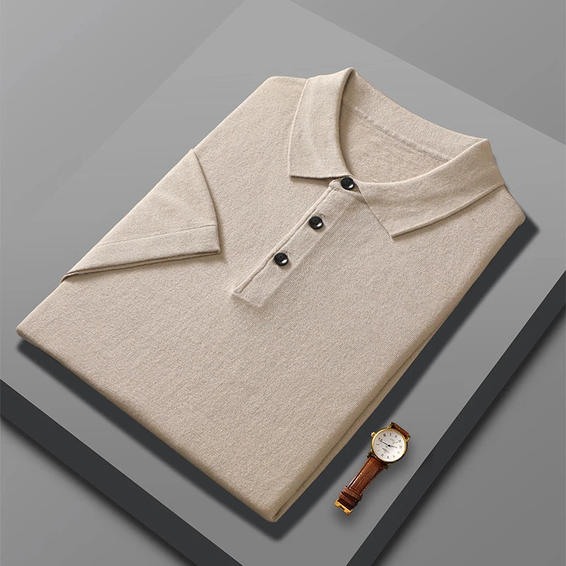 Fine Spun Wool Polo Collar Shirt