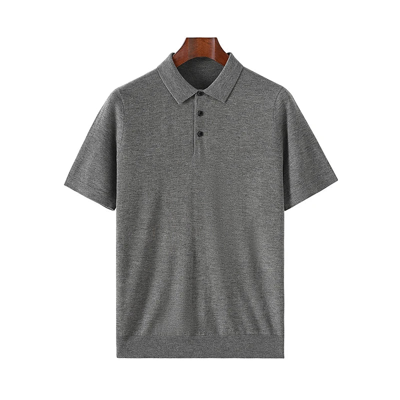 Fine Spun Wool Polo Collar Shirt