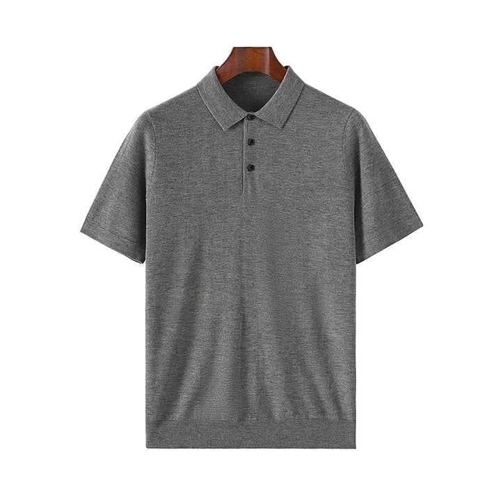 Fine Spun Wool Polo Collar Shirt