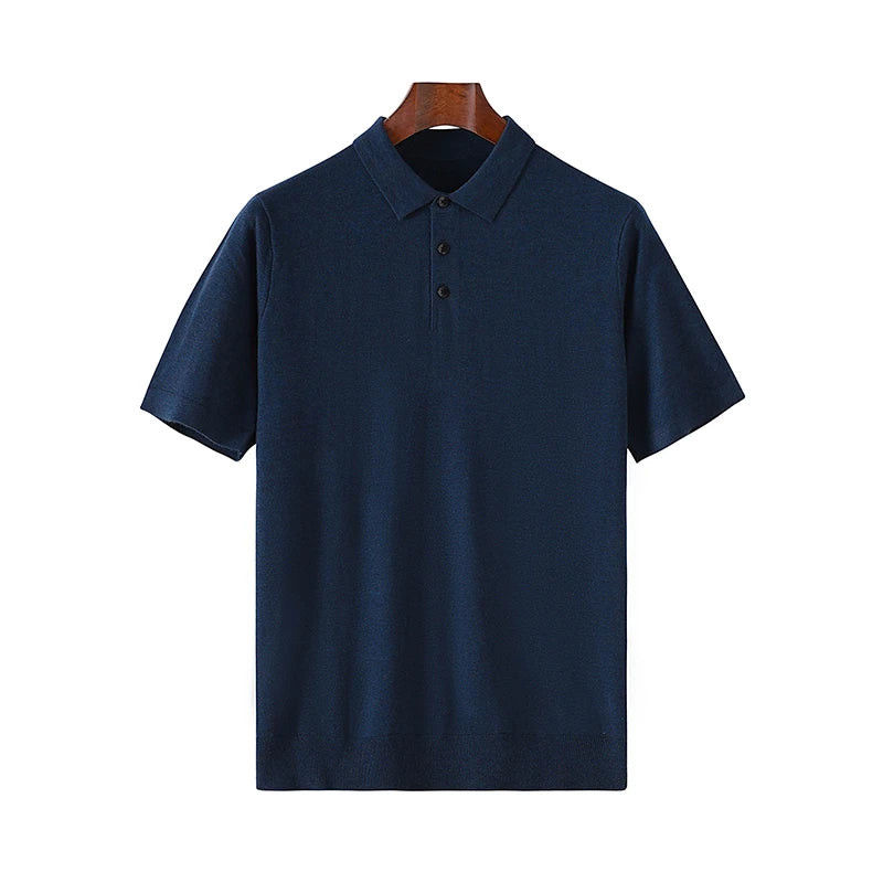 Fine Spun Wool Polo Collar Shirt
