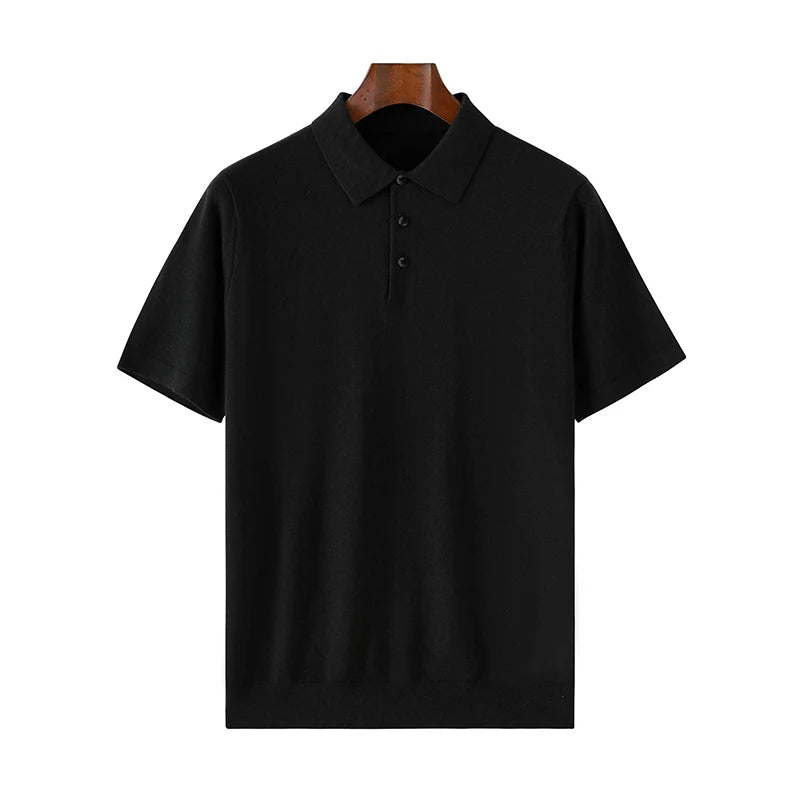 Fine Spun Wool Polo Collar Shirt