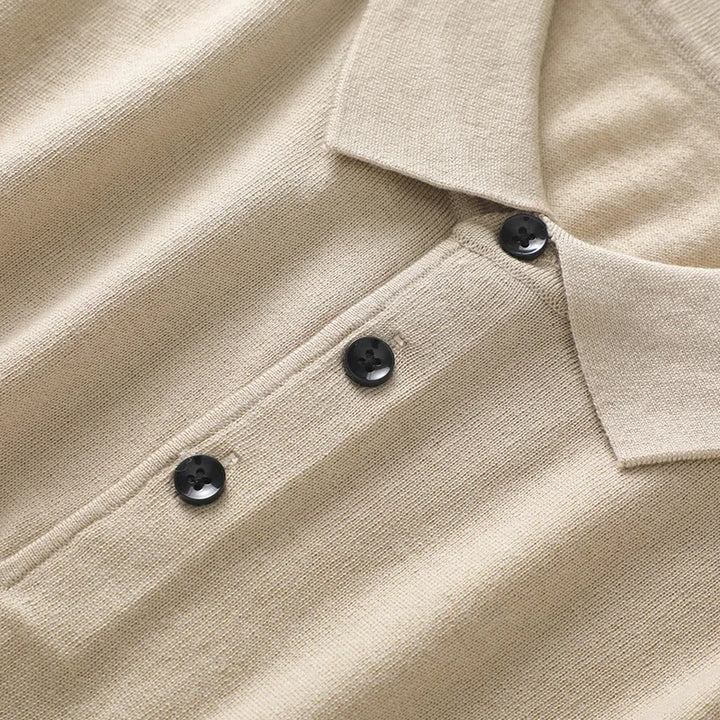 Fine Spun Wool Polo Collar Shirt