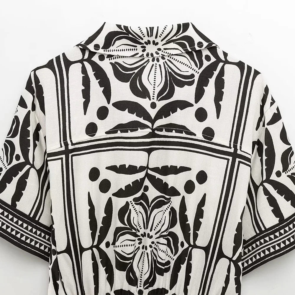 Women's Floral Print Short Blouses