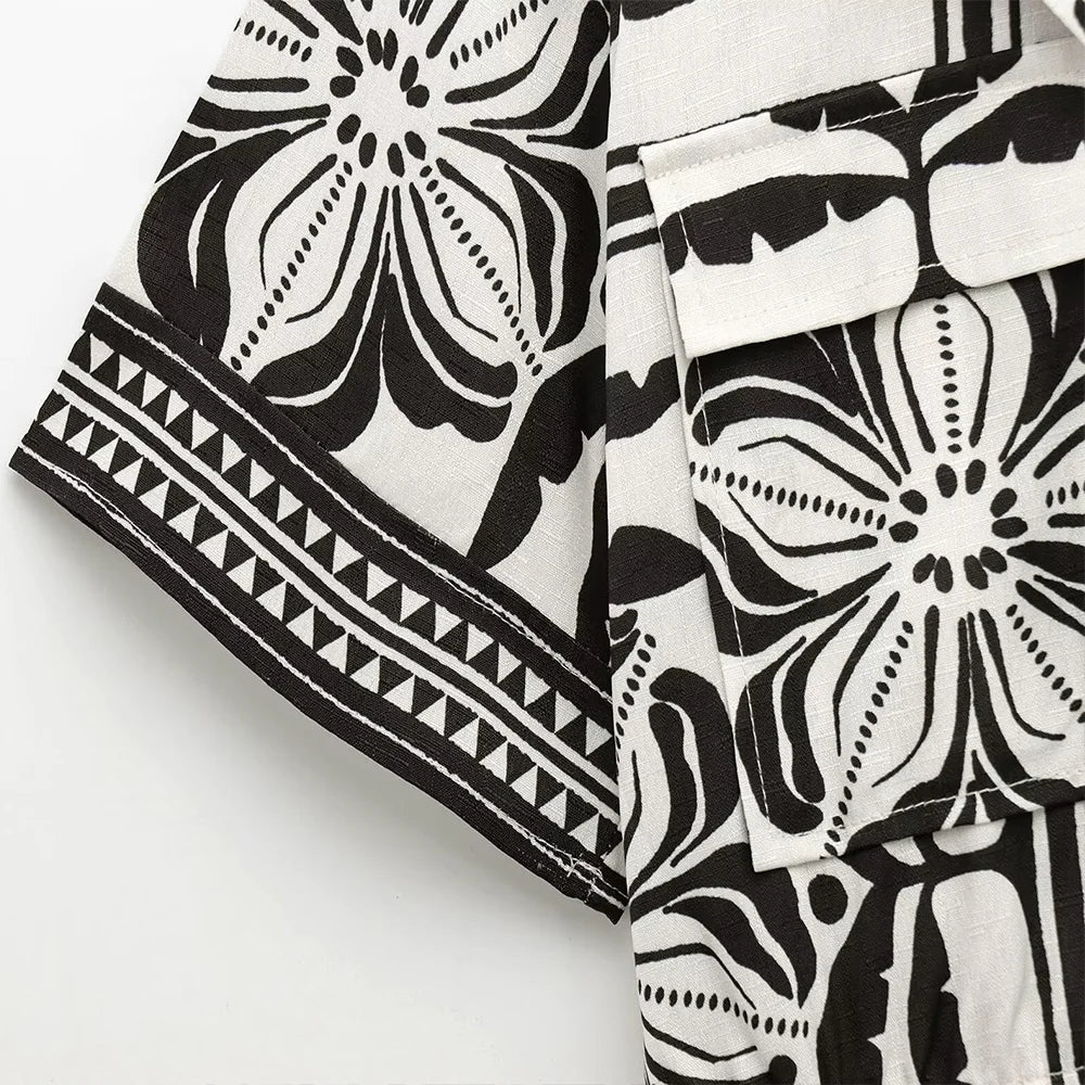 Women's Floral Print Short Blouses