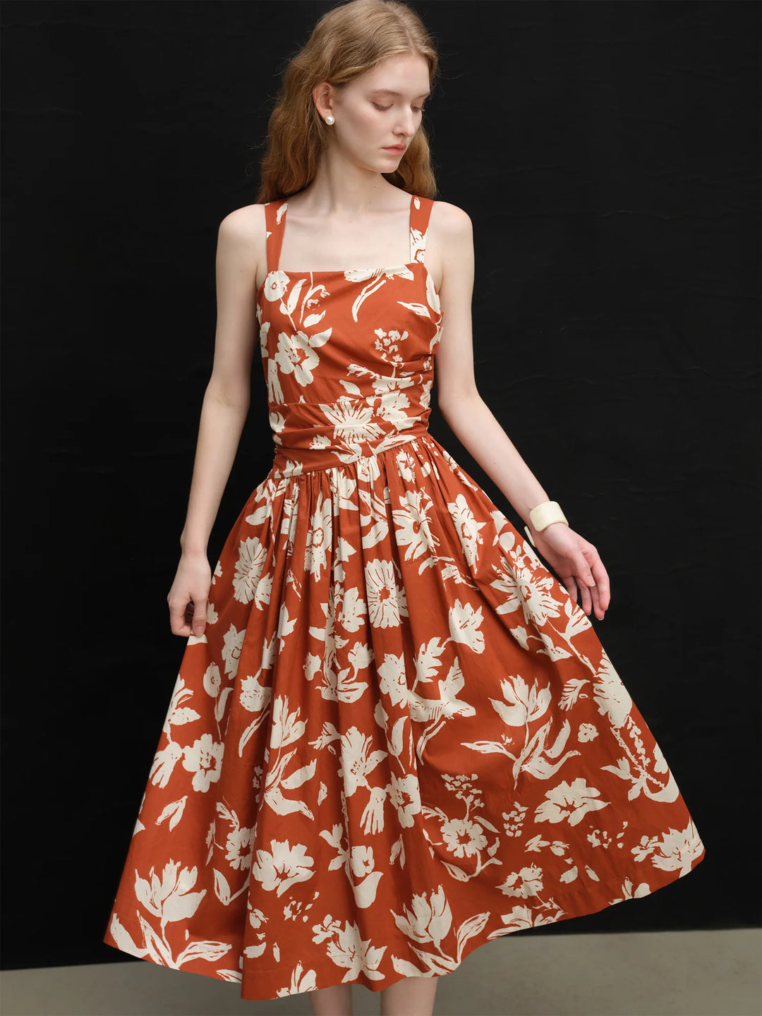 Floral Print Sundress Midi