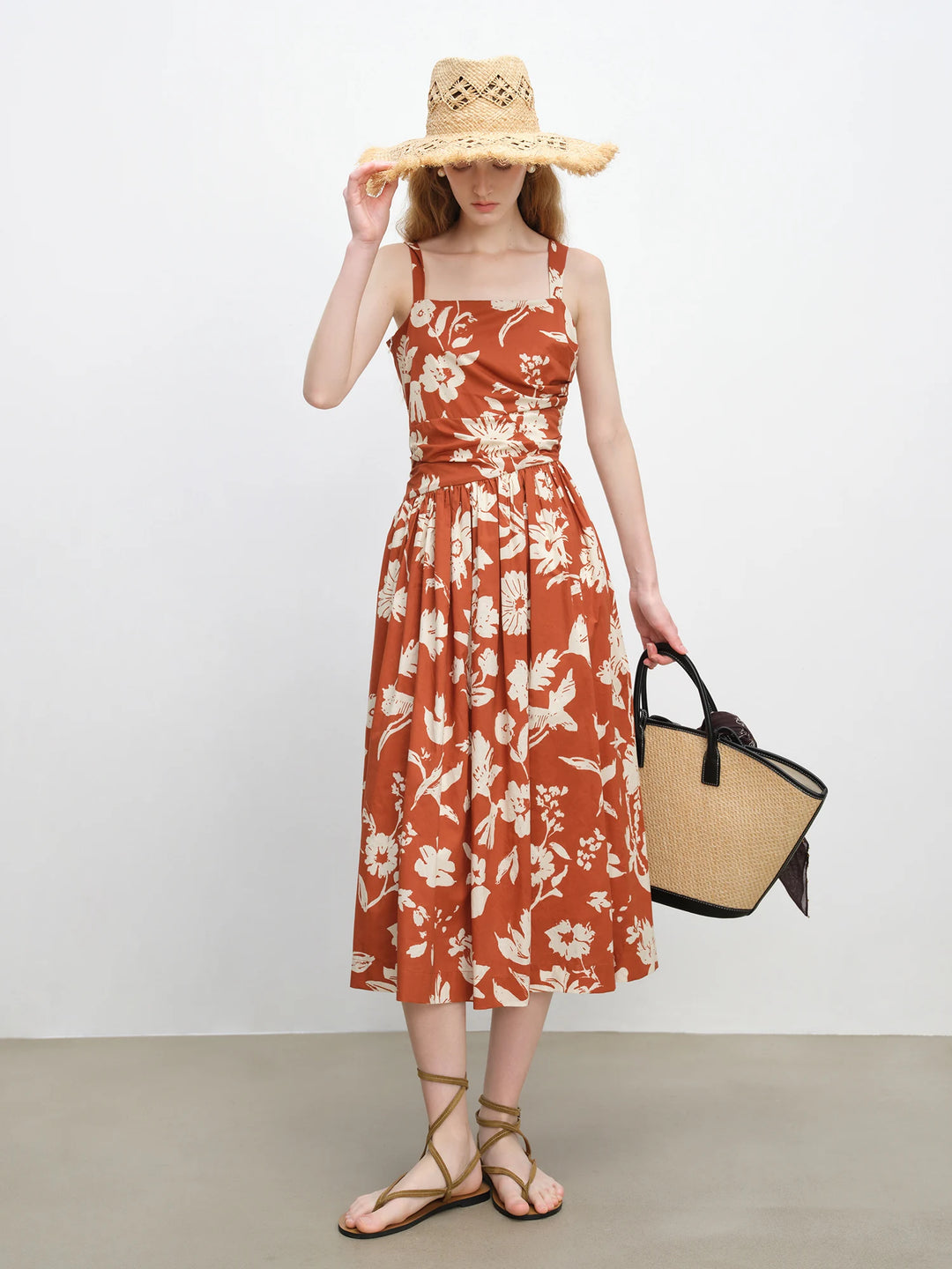 Floral Print Sundress Midi