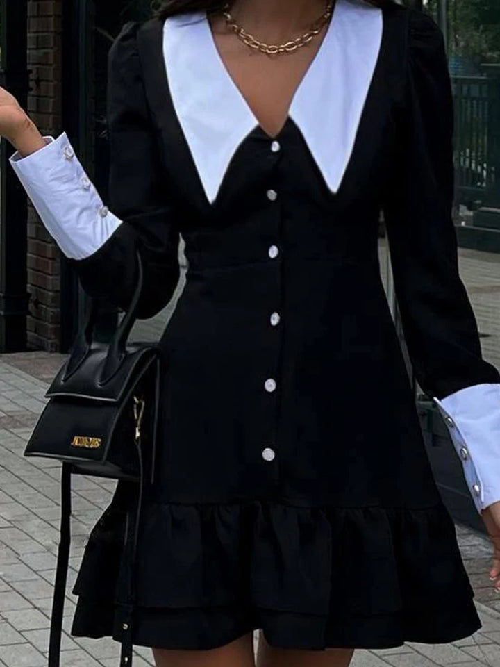 Floral Puff Sleeve Ruffle Mini Dress