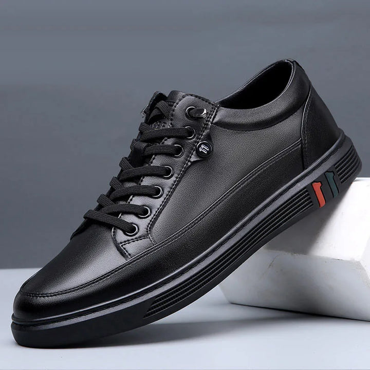 Genuine Leather Casual Lace-Up Sneakers