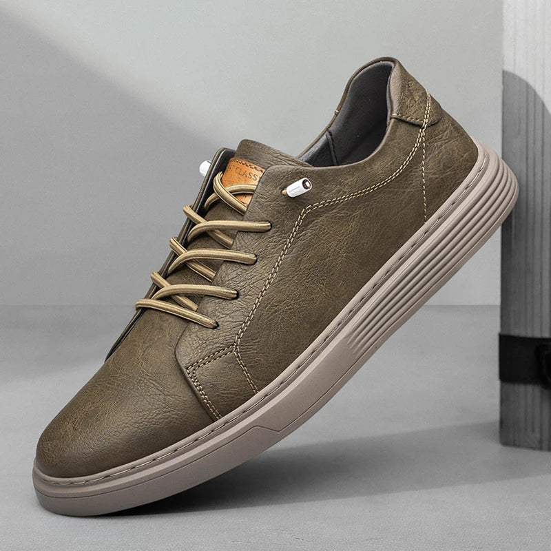Genuine Leather Casual Oxford Sneakers