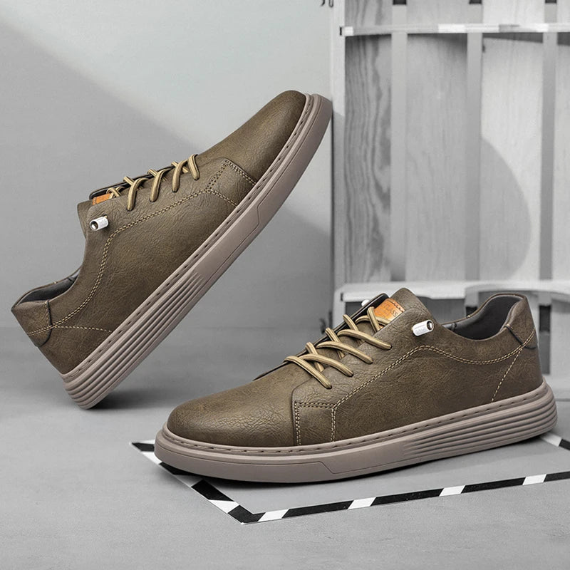 Genuine Leather Casual Oxford Sneakers