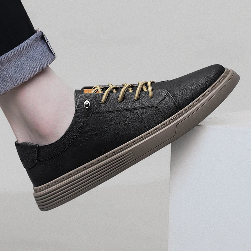 Genuine Leather Casual Oxford Sneakers