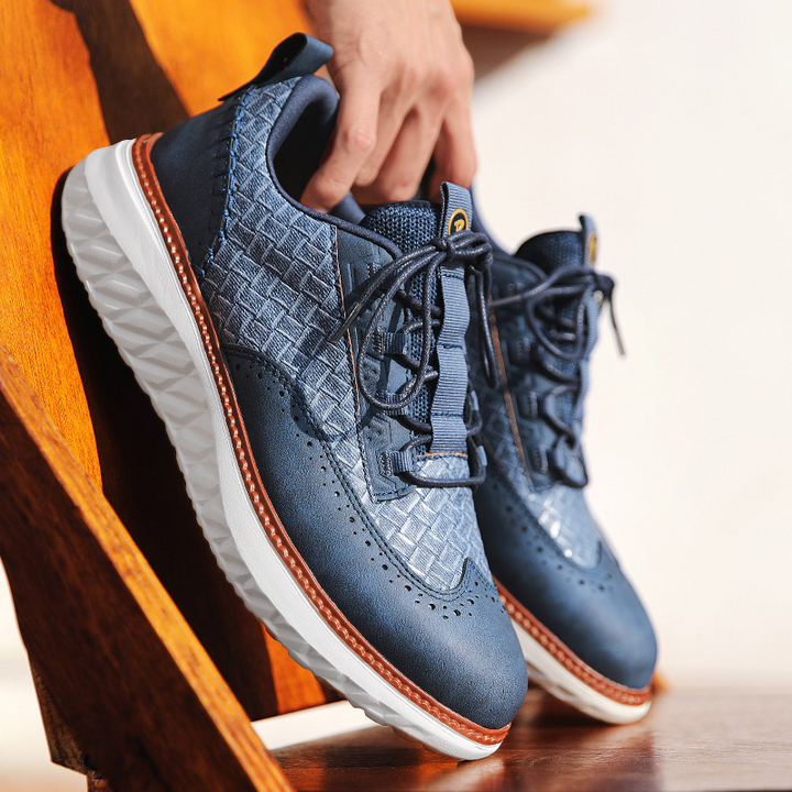 Genuine Leather Classic Lace Sneakers