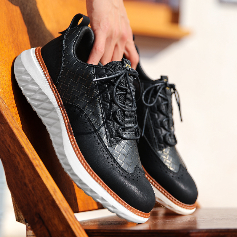 Genuine Leather Classic Lace Sneakers