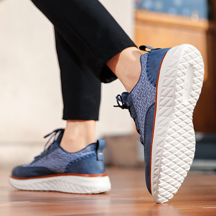 Genuine Leather Classic Lace Sneakers