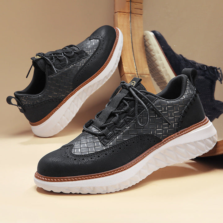 Genuine Leather Classic Lace Sneakers