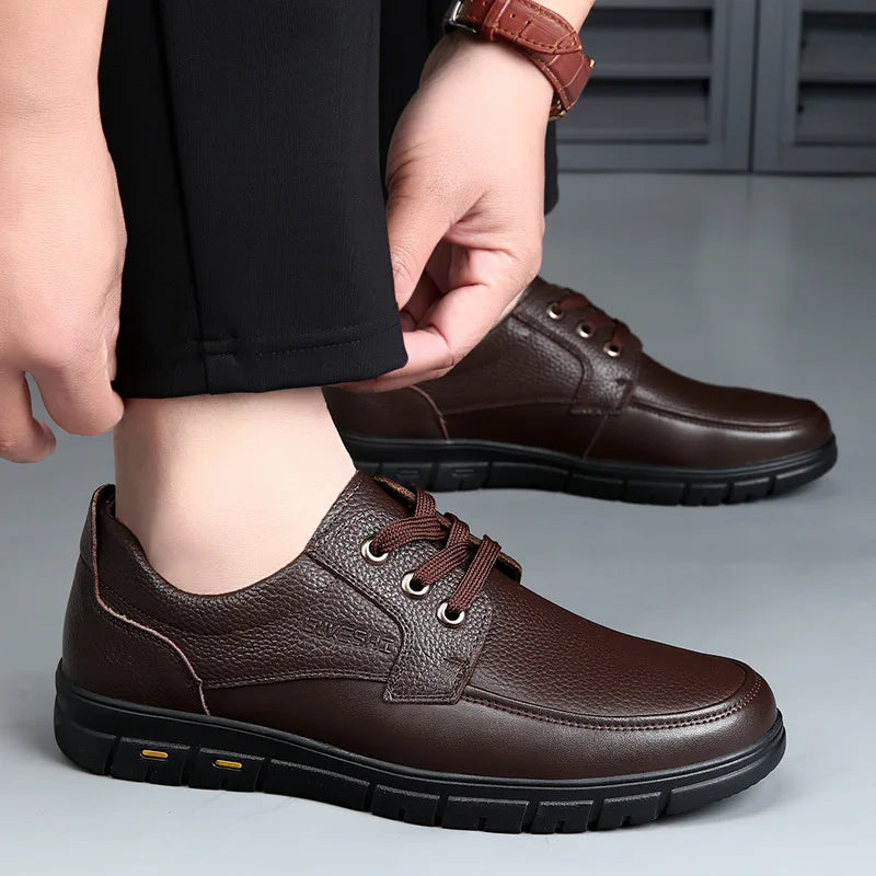 Genuine Leather Comfort Walking Shoes
