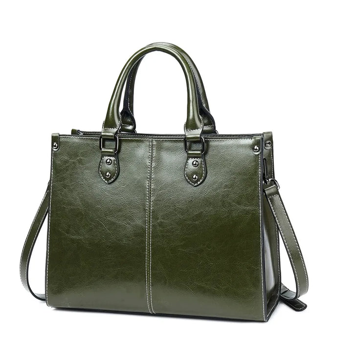Genuine Leather Crossbody Tote Bag