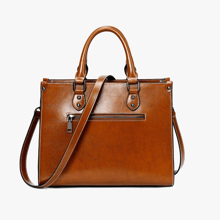 Genuine Leather Crossbody Tote Bag
