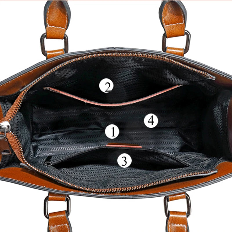 Genuine Leather Crossbody Tote Bag