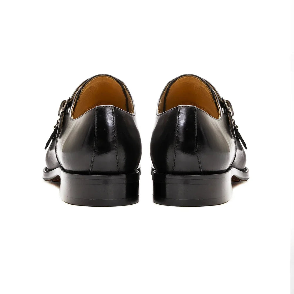 Genuine Leather Double Monk Strap Shoes
