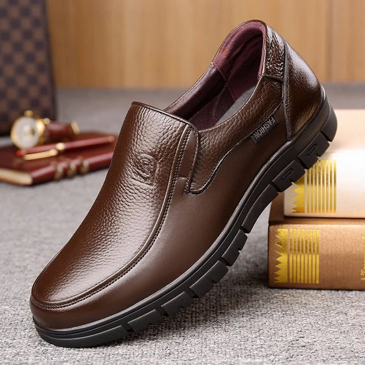 Genuine Leather Slip-On Loafers