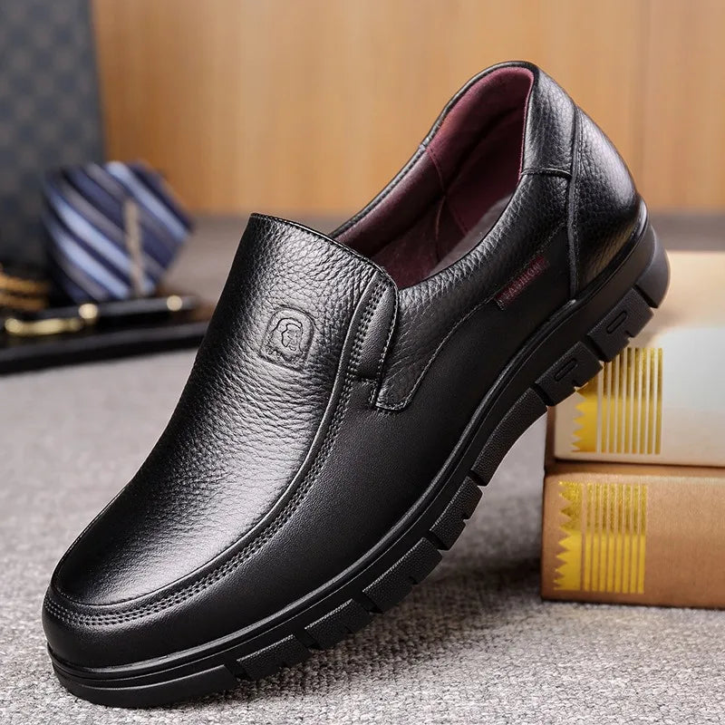 Genuine Leather Slip-On Loafers